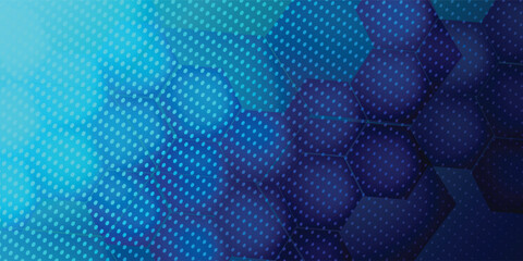 Creative stacked hexagon technology logo design inspiration, vector illustration with dots and waves.