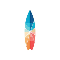 Abstract Surfboard Graphic with Blue to Red Color Gradient on Black Background - Summer Recreation and Lifestyle
