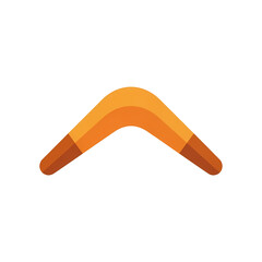 Isolated Orange Boomerang Icon on Black Background: Australian Culture, Sport and Recreation Equipment