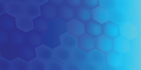 Creative stacked hexagon technology logo design inspiration, vector illustration with dots and waves.