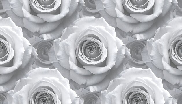 Fototapeta Monochrome Rose Pattern - A Seamless Floral Background.