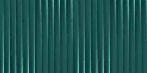 Dark green ribbed glass texture with glossy vertical waves and gradient reflections in abstract background design © Ubay