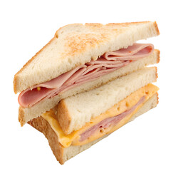 Ham and Cheese Sandwich isolated on white background