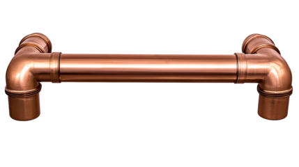 Polished Copper Pipe Section with Elbow Connectors