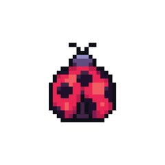 this is ladybug icon in pixel art with simple color and white background this item good for presentations,stickers, icons, t shirt design,game asset,logo and your project.