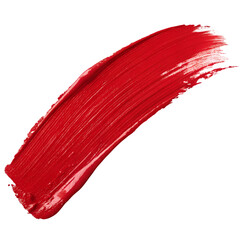 Red paint stroke on white background