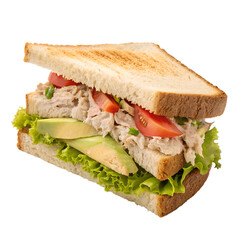 Tuna Sandwich isolated on white background