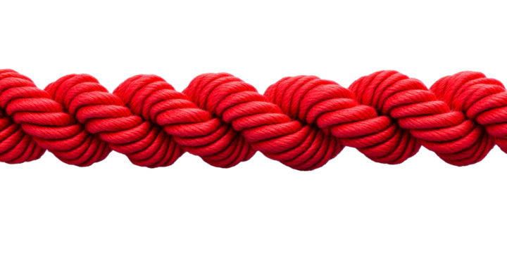 Thick Twisted Red Rope Section