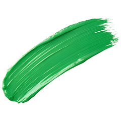 Green paint stroke on white background