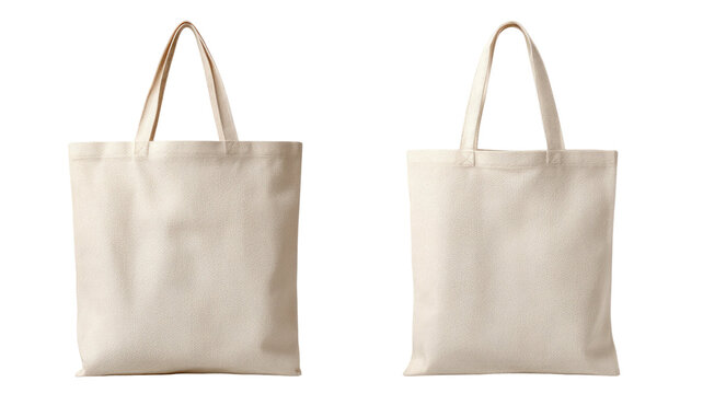  Cotton reusable shopping bag with sturdy handles for groceries and eco-friendly use isolated on white background - Powered by Adobe