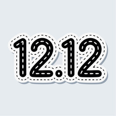 1212 Sale Promotion Sticker with Dashed Outline.