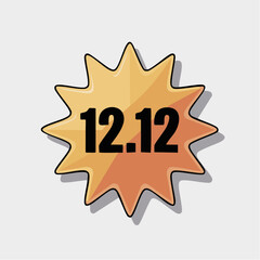 1212 Sale Promotion Starburst Badge.