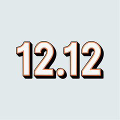 1212 Sale Promotion with Bold Typography and Shadow.