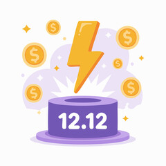 1212 Sale Promotion with Lightning Bolt.