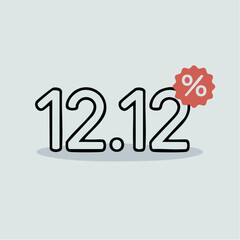 1212 Sale Promotion with Percentage Icon.