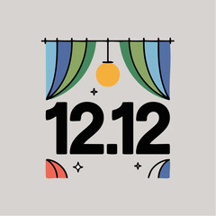 1212 Shopping Day Sale Event Graphic Illustration.