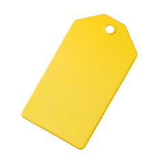 Yellow blank price tag isolated on white background