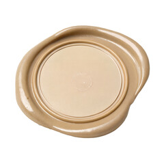 Beige blank wax seal isolated on white background