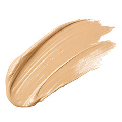 Beige paint stroke on white background