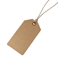 Brown blank price tag isolated on white background