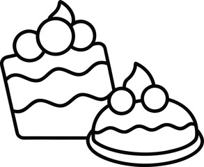 Austrian Desserts Line Art Transparent Background