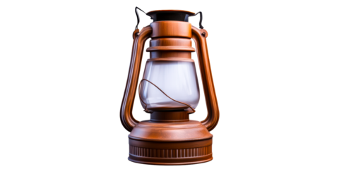 Antique Wooden Oil Lantern with Glass Globe