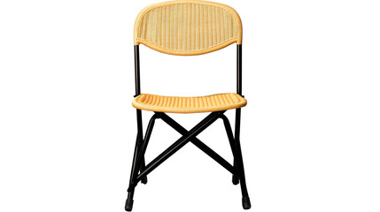 Woven Wicker Folding Chair with Black Frame