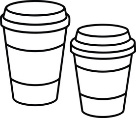 Coffee Cup Sleeves Line Art Transparent Background