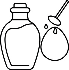 Honey And Syrups Line Art Transparent Background