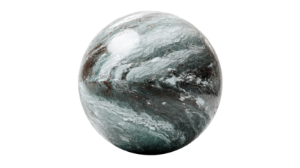 Textured oval stone with abstract green and brown marbling