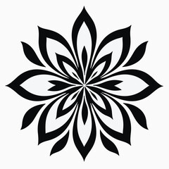Fototapeta premium Black Geometric Mandala Flower Design floral pattern