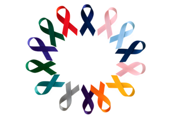 Circle of Colorful Awareness Ribbons — Symbol of Unity and Diversity (Transparent PNG)