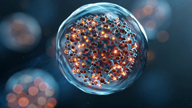 Macro shot gene therapy vector capsule conceptual rendered as translucent nanotech sphere, premium editorial, gene-based therapy