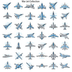 Modern War Jet Fighter in Flight, Military Aircraft Silhouette on Sky Background