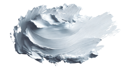 Thick white paint smear with visible brush strokes