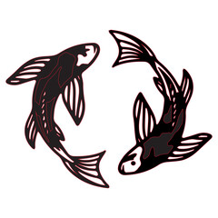 Koi Fish Silhouette Icon