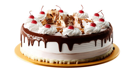 Decadent Chocolate Drip Cake with Whipped Cream and Cherries