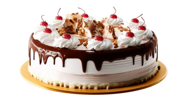 Decadent Chocolate Drip Cake with Whipped Cream and Cherries