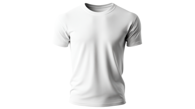 Plain white crewneck t-shirt displayed on a neutral background