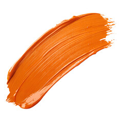 Orange paint stroke on white background