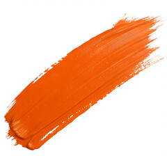Orange paint stroke on white background