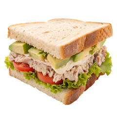Tuna Sandwich isolated on white background