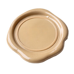 Beige blank wax seal isolated on white background