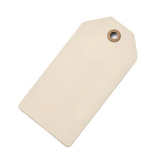 Beige blank price tag isolated on white background