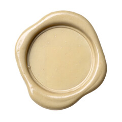 Beige blank wax seal isolated on white background