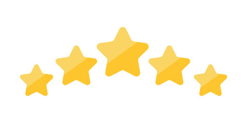 Customer satisfaction, product rating symbol. vector illustration. Golden star symbol.
