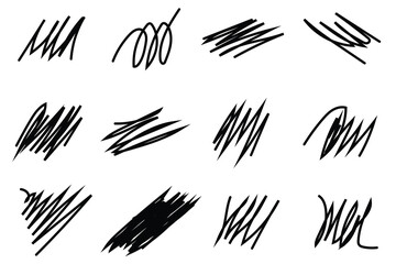 Hand drawn scribbles isolated on white background vector
