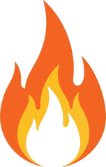 Vector Illustration of Fire Flame Pattern in Modern Organic Style with Bright Orange and Yellow Colors