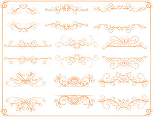 displaying a bundle design of ornaments with various carving shapes