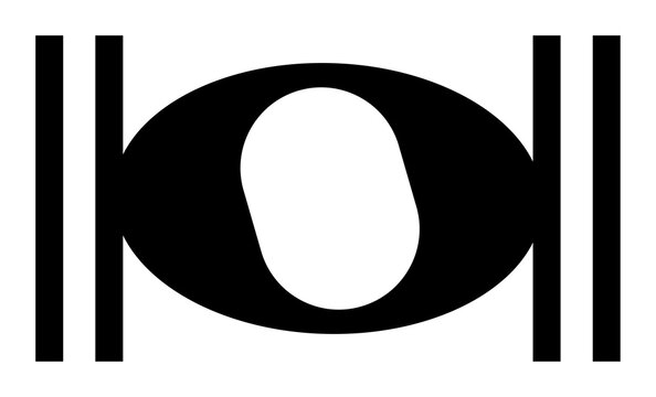 Black breve note icon, double whole note music symbol representing extended duration and rhythm in composition design